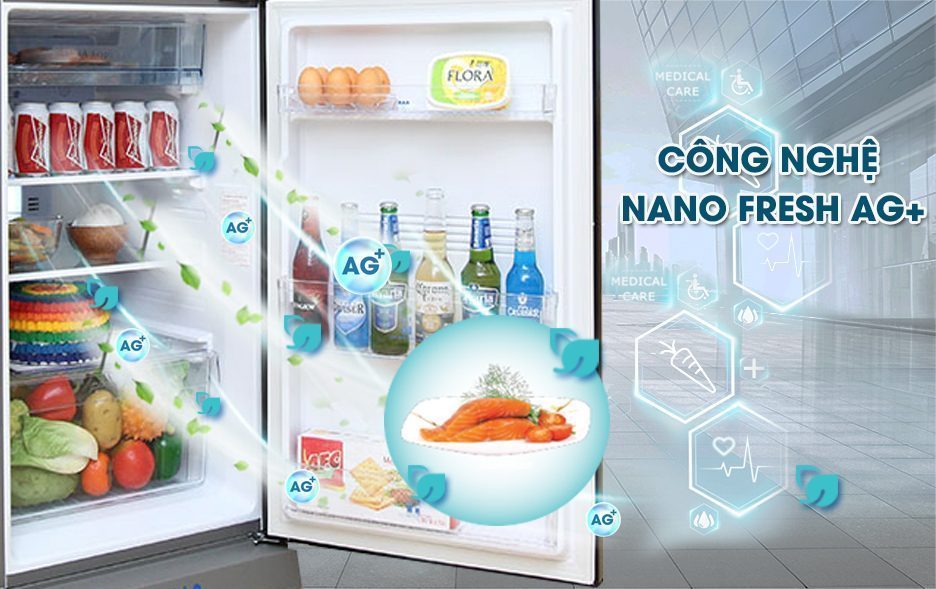 Tủ lạnh Inverter Aqua AQR-I226BN với công nghệ diệt khuẩn, mùi hôi hiệu quả