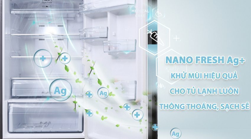 Tủ lạnh Inverter Aqua AQR-IU356DN DB với công nghệ diệt khuẩn hữu hiệu