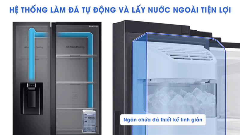 Tủ lạnh Inverter Samsung RS64R5301B4/SV - Hàng chính hãng
