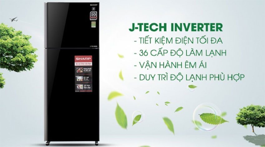 Tủ lạnh Inverter hai cửa Sharp SJ-XP405PG-BR ứng dụng công nghệ Inverter tiết kiệm điện