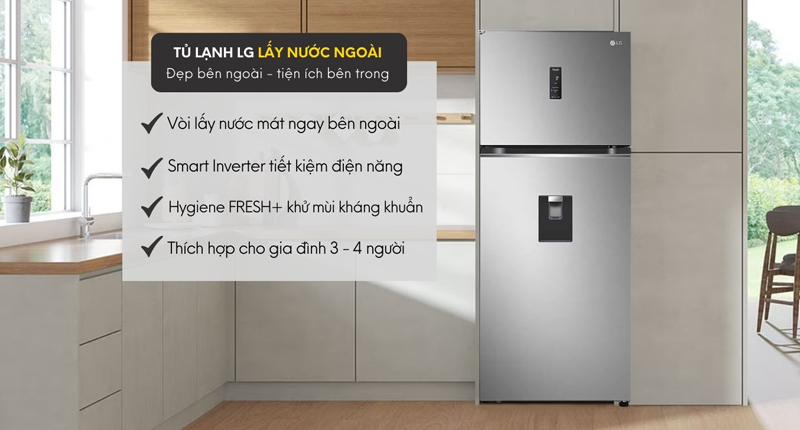 Tính năng nổi bật của tủ lạnh LG inverter 374 lít GN-D372PSA