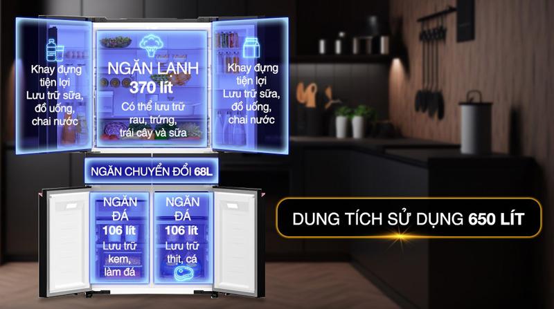 Dung tích lớn, phù hợp cho gia đình đông người
