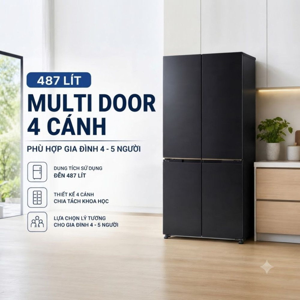 Tủ lạnh Panasonic Inverter 487 Lít NR-XZ550CWKV - Hàng chính hãng