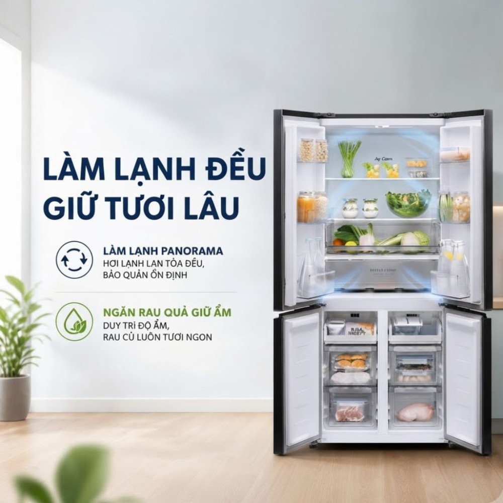 Tủ lạnh Panasonic Inverter 487 Lít NR-XZ550CWKV - Hàng chính hãng