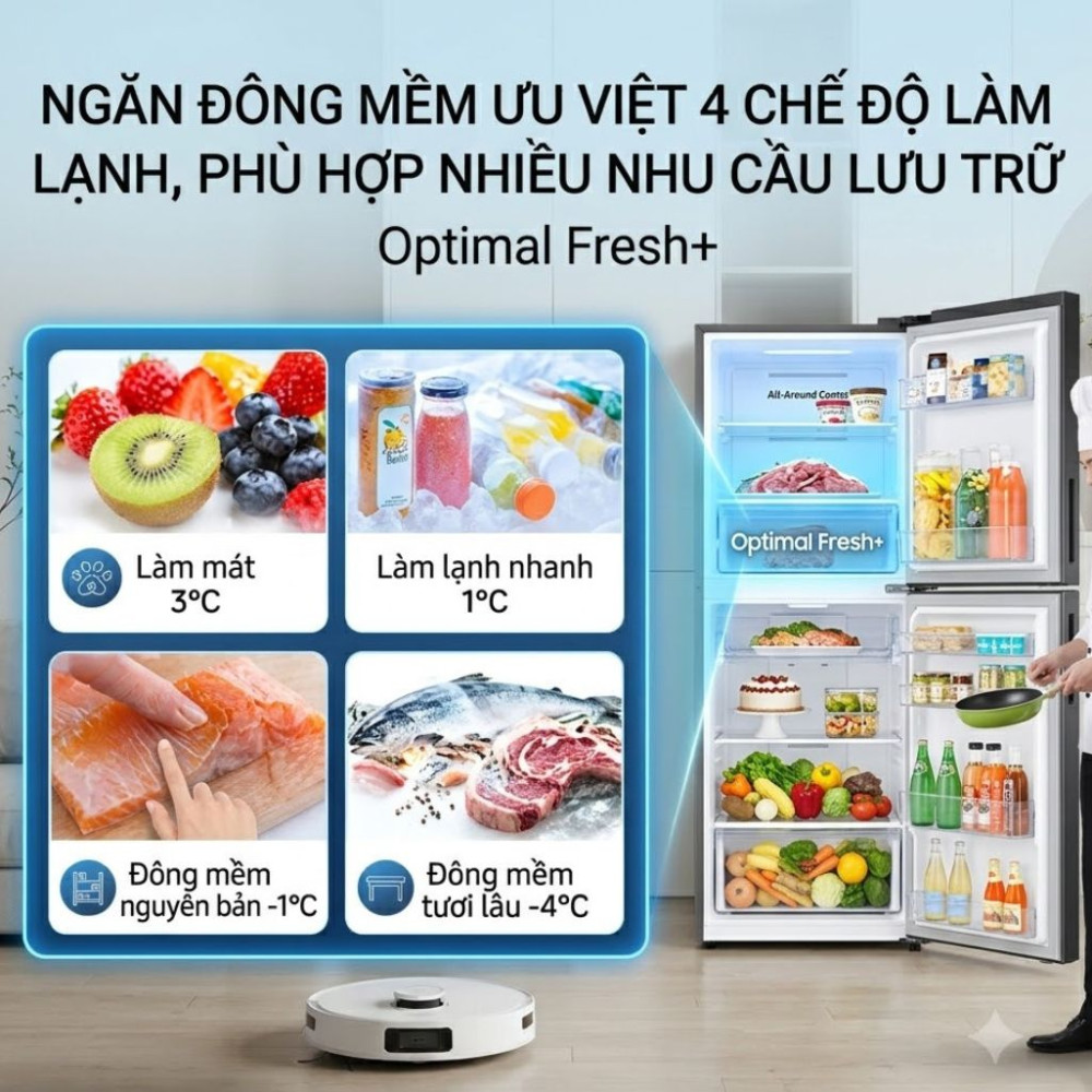 Tủ lạnh Samsung Inverter 385 lít Bespoke RT38CB668422SV - Hàng chính hãng