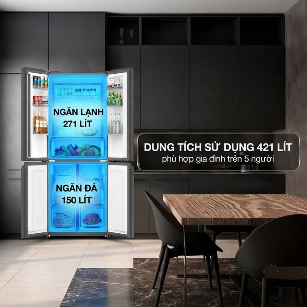 Tủ lạnh Sharp Inverter Multi Door 421 lít SJ-FXP510V-MG New - Hàng chính hãng