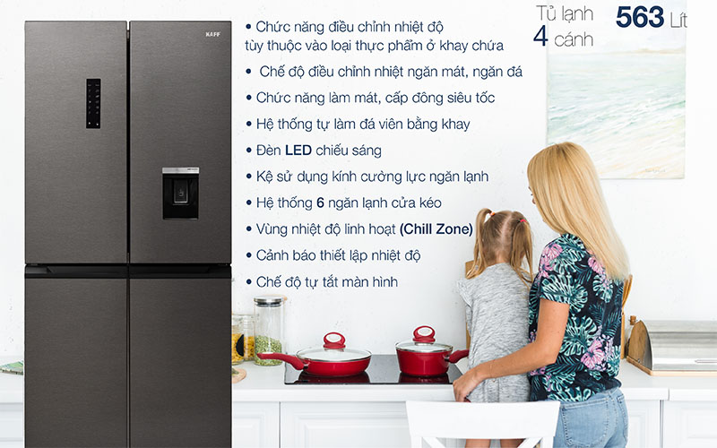 Chức năng của Tủ lạnh Side By Side Kaff KF-BCD620DI