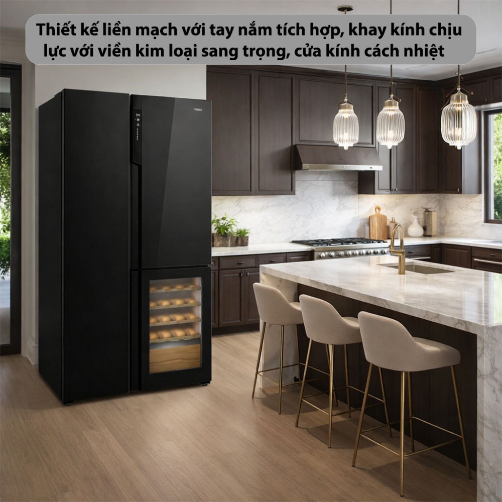 Tủ lạnh Side by Side tích hợp tủ rượu Teka RLF-85950-GBK - Hàng chính hãng