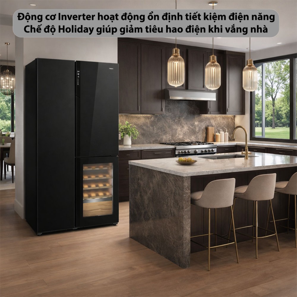 Tủ lạnh Side by Side tích hợp tủ rượu Teka RLF-85950-GBK - Hàng chính hãng