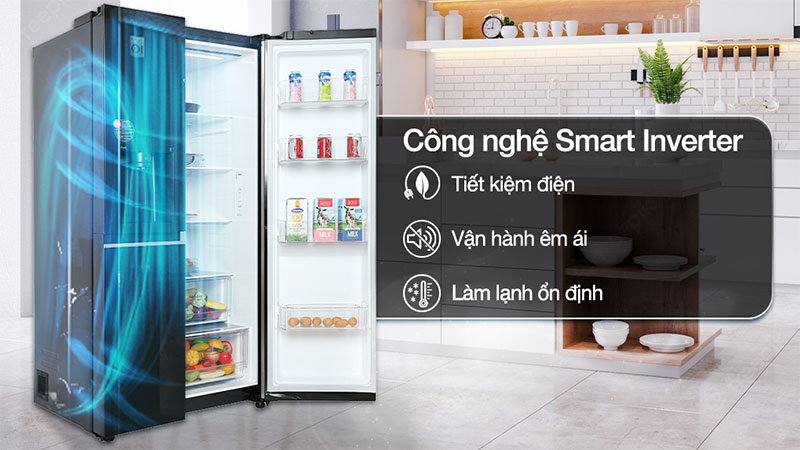Công nghệ tiết kiệm điện của Tủ lạnh Side by side Inverter 635 lít LG GR-D257WB