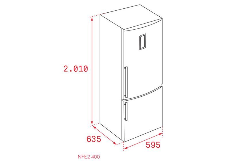 Kích thước của tủ lạnh Teka NFE2 400 INOX