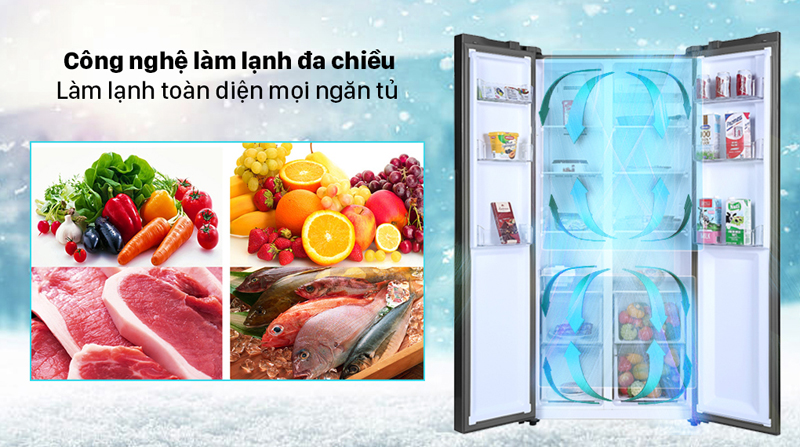 Công nghệ làm lạnh đa chiều giúp thực phẩm luôn tươi ngon