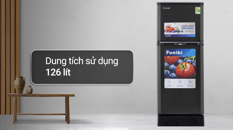 Dung tích lớn 126L phù hợp cho gia đình 2-3 người