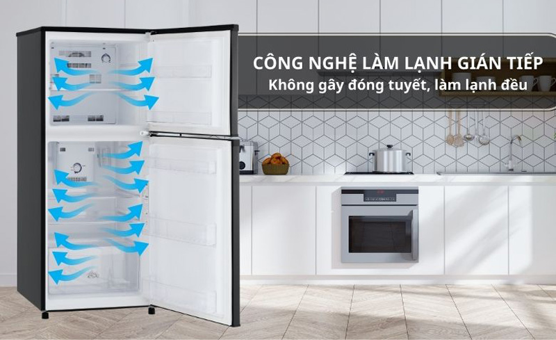 Công nghệ làm lạnh gián tiếp, hơi lạnh tỏa đều khắp tủ