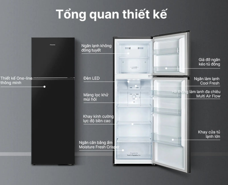 Tổng quan thiết kế của tủ lạnh Hisense HT27WB