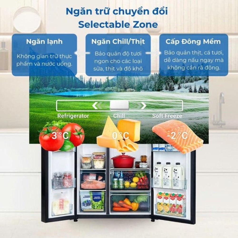 Tủ lạnh Hitachi inverter 656 lít HRSN9713ESGBKVN - Hàng chính hãng