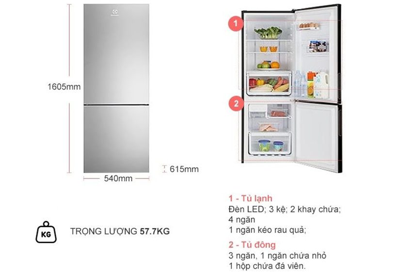 Chi tiết của Tủ lạnh inverter 250 lít Electrolux EBB2802H-A