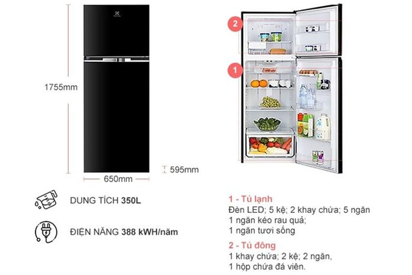 Chi tiết của Tủ lạnh inverter 350 lít Electrolux ETB3700H-H