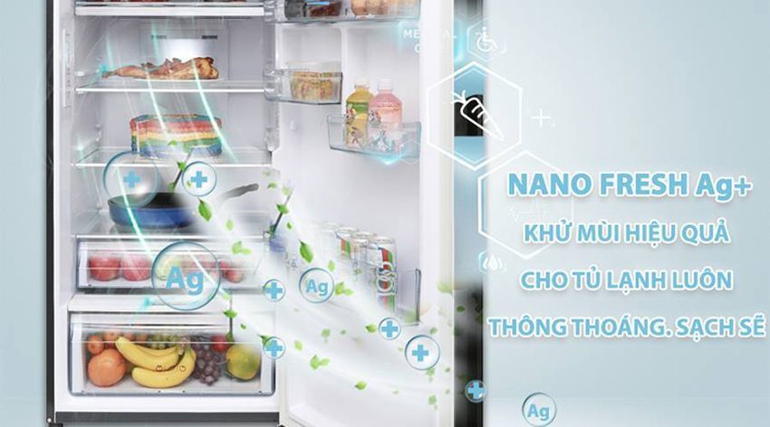 Tủ lạnh inverter 373 lít AquaAQR-IG386DN GBN với công nghệ Nano Fresh Ag+