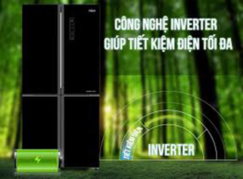 Tủ lạnh bốn cửa inverter Aqua AQR-IG525AM GB với công nghệ inverter