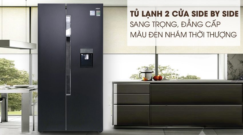 Tủ lạnh inverter 557 lít Aqua AQR-I565AS BS với thiết kế sang trọng