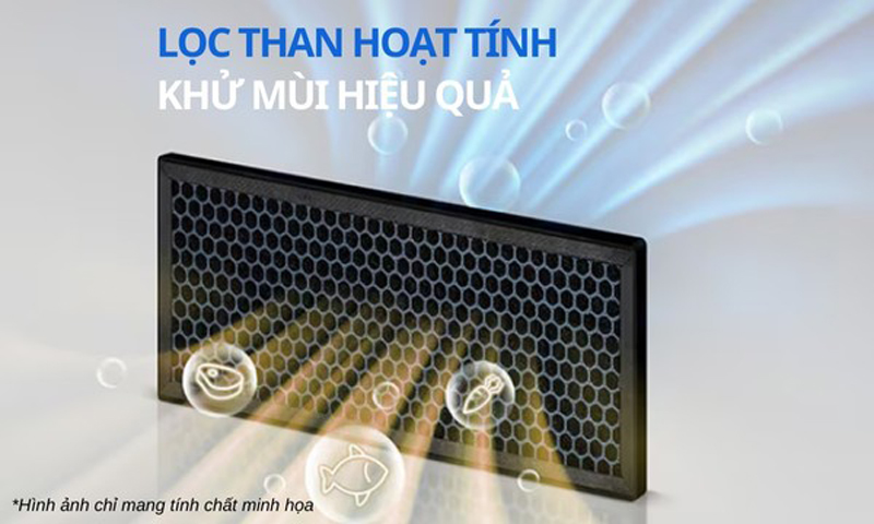 Khử mùi hôi hiệu quả với bộ lọc than hoạt tính bảo vệ sức khỏe người dùng