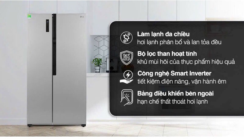 Mootj vài đặc điểm nổi bạt của tủ lạnh LG Inverter 519 Lít GR-B256JDS