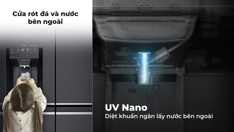 Lấy nước bên ngoài có diệt khuẩn UV Nano