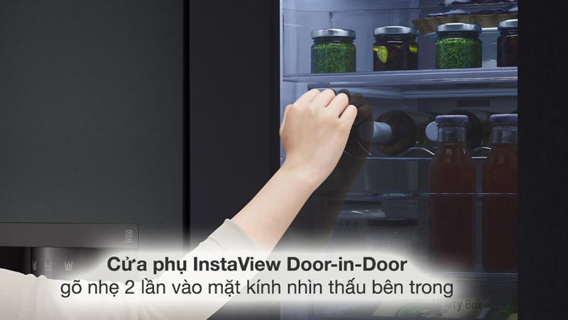 Công nghệ InstaView Door in Door - Quan sát thực phẩm bên trong với 2 lần gõ cửa