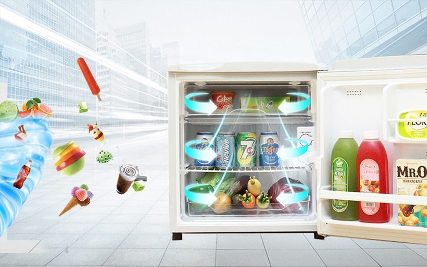 Tủ lạnh mi ni Aqua 50 lít AQR-55AR với công nghệ làm lạnh hiệu quả