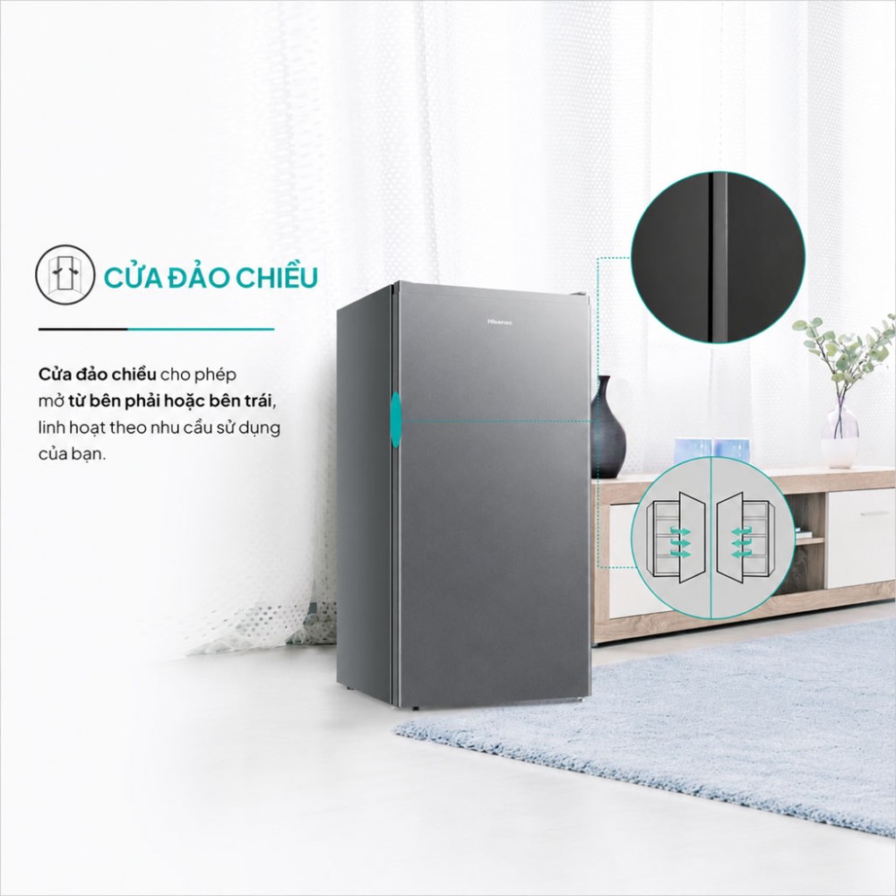 Tủ lạnh mini Hisense 82 lít RR106D4ESN - Hàng chính hãng