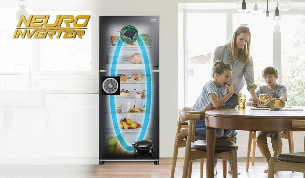 Tủ lạnh Mitsubishi Electric inverter 376 lít MR-FX47EN-GSL-V - Hàng chính hãng