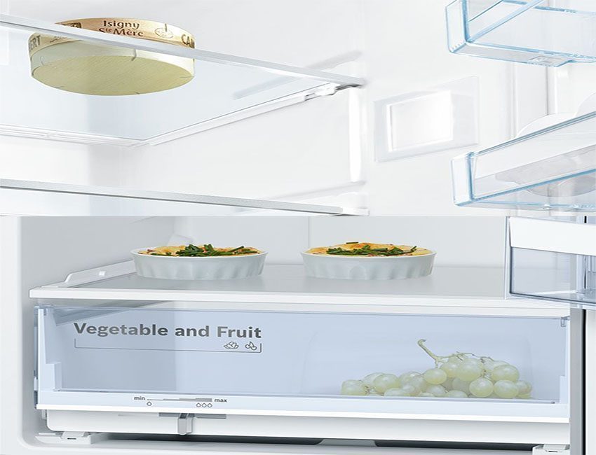 Thiết kế kệ, khay ngăn của Tủ lạnh ngăn đá dưới Bosch KGN56LB400