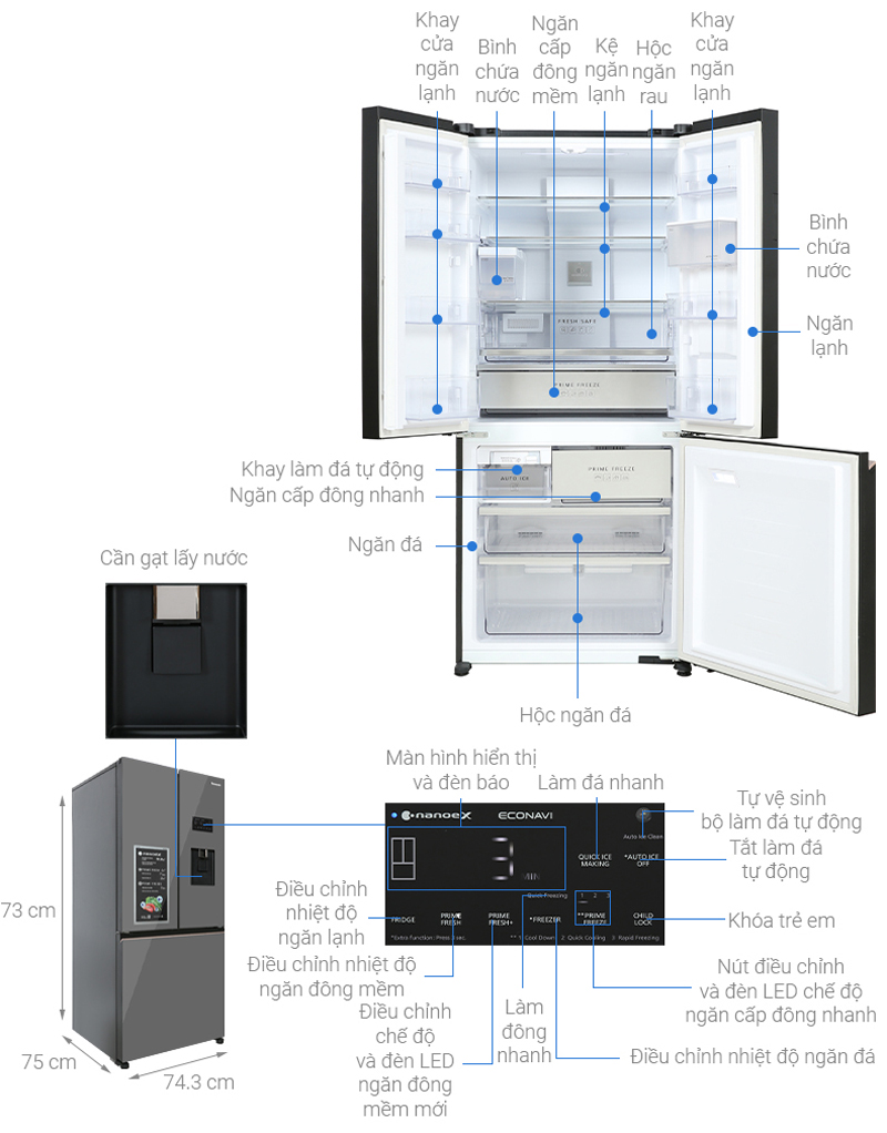 Tổng quan thiết kế của tủ lạnh Toshiba Inverter NR-CW530XHHV 