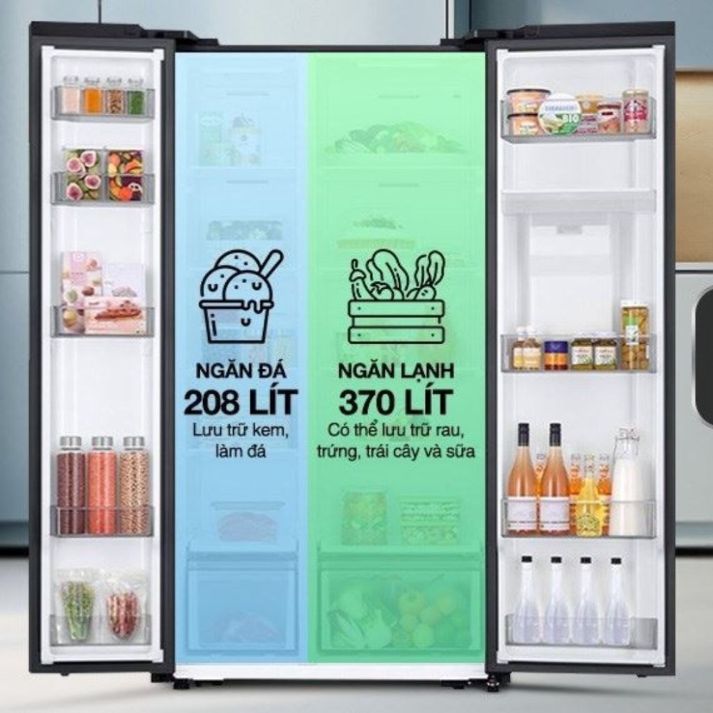 Tủ lạnh Samsung inverter 578 lít Side By Side RS57DG410EB4SV - Hàng chính hãng
