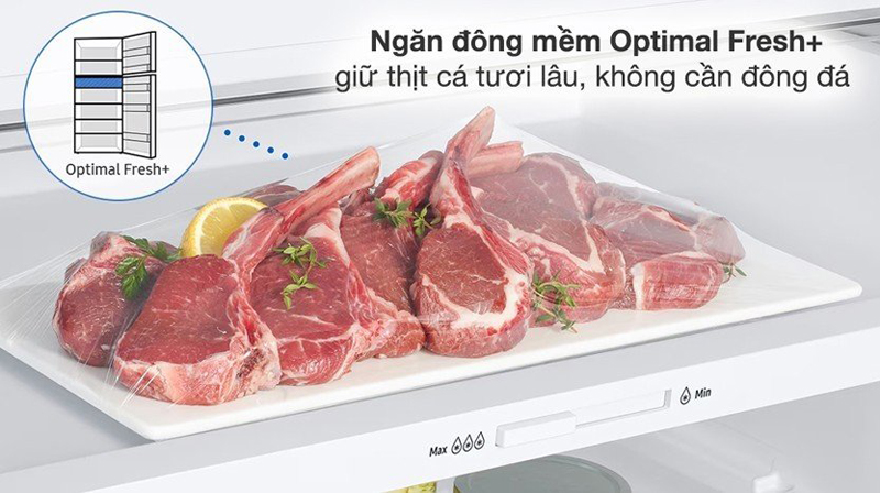 Ngăn đông mềm linh hoạt Optimal Fresh+ bảo quản thực phẩm tươi ngon