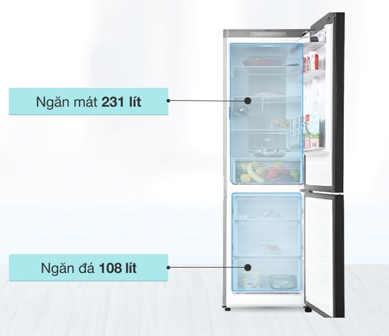 Tủ lạnh có dung tích 339 lít thích hợp cho gia đình 3 - 4 thành viên