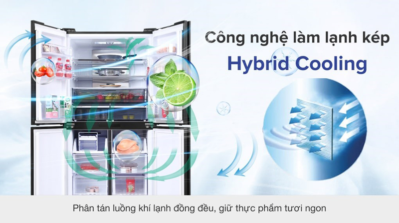 Hệ thống làm lạnh kép Hybrid Cooling giúp thực phẩm luôn tươi ngon