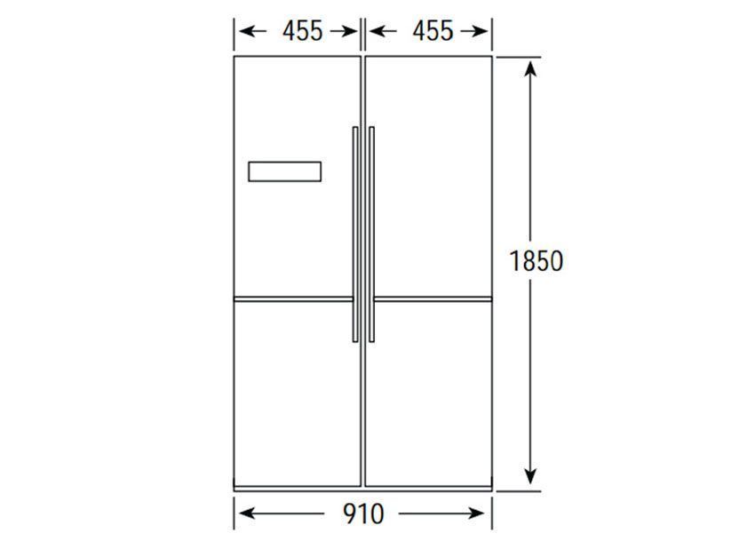 Kích thước của tủ lạnh side by side Hafele HF-SBSIB 539.16.230