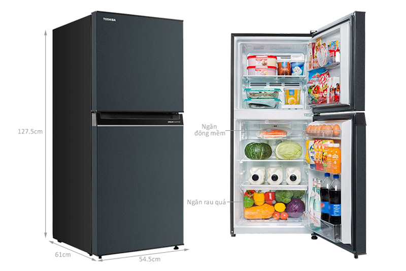 Kích thước của tủ lạnh  Inverter Toshiba GR-RT234WE-PMV(52) 