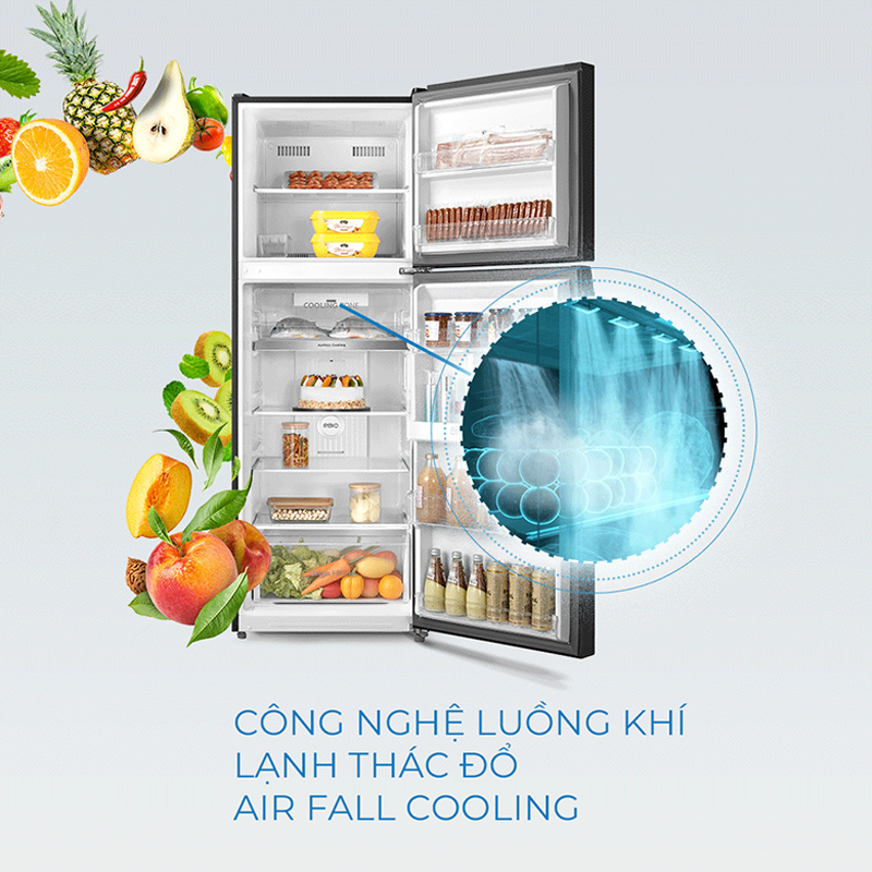 Công nghệ làm lạnh thác đổ Air Fall Cooling kết hợp môi chất làm lạnh R600a, làm lạnh nhanh