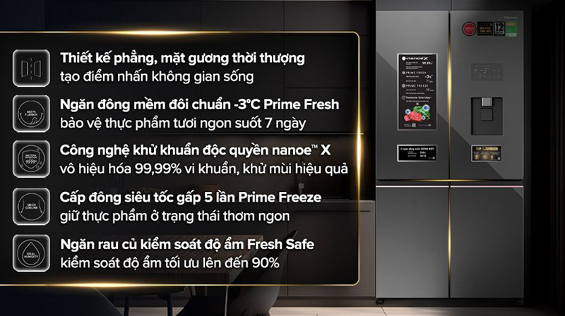 Đặc điểm nổi bật của tủ lạnh Panasonic NR-XY680YMMV