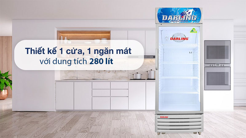 Dung tích của Tủ mát 1 cánh 280 lít Darling DL-2800A 