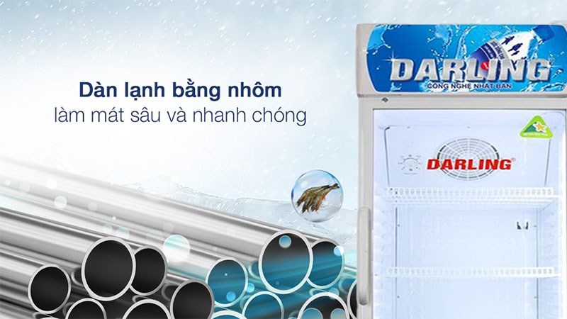 Dàn lạnh bằng nhôm của Tủ mát 1 cửa Darling DL-3200AL