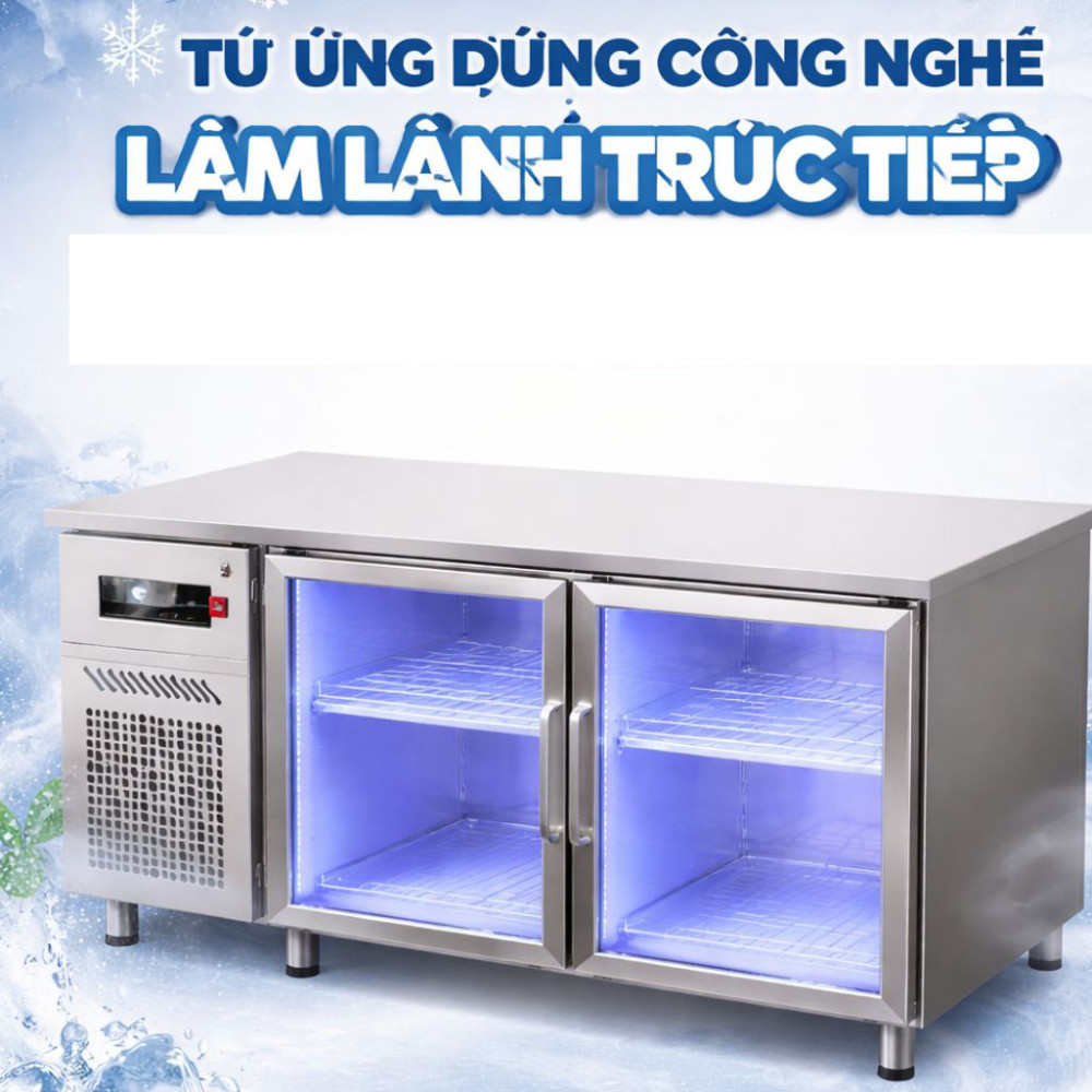 Bàn mát 2 cánh kính CVSA SPFD-480-1880LCBL - Hàng chính hãng
