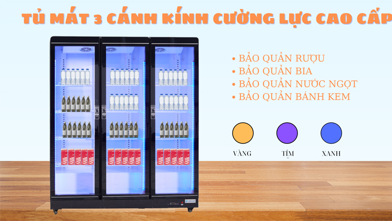 Tủ mát trưng bày 3 cánh kính Lightcool LS-1670