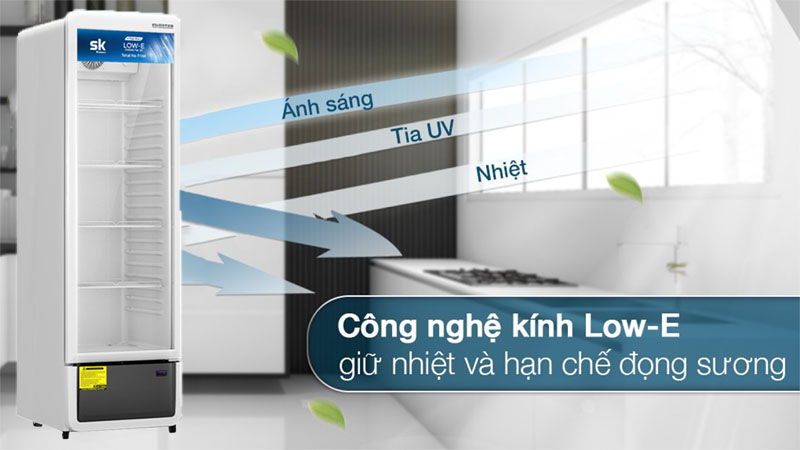 Công nghệ cửa kính Low-E của Tủ mát Inverter Sumikura SKSC-300I/IC