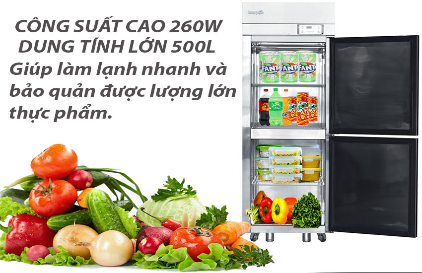 Công suất và dung tích của Tủ làm mát công nghiệp 2 cửa gián tiếp Happys HWI-25CR