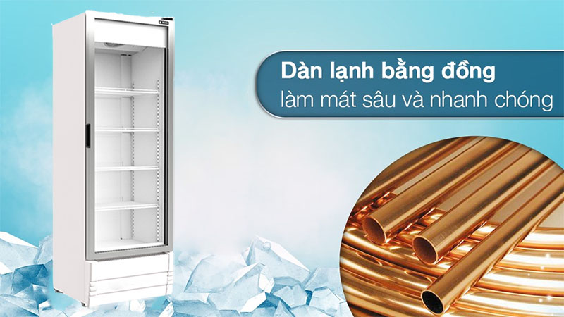 Chất liệu dàn lạnh của Tủ mát cửa kính Inverter Sanden SPB-0400
