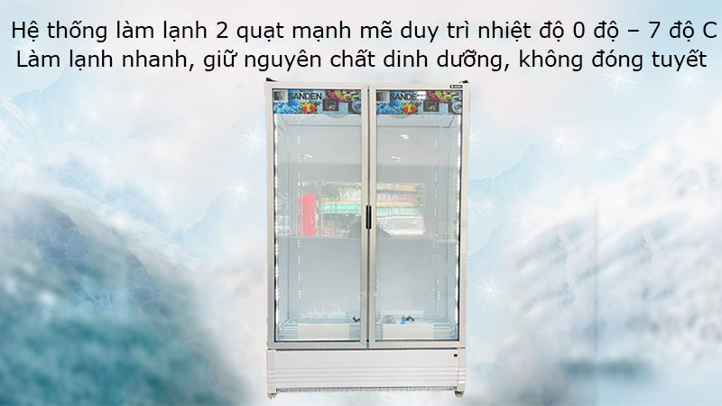 Hệ thống làm lạnh của Tủ mát cửa kính Inverter Sanden SPB-1000